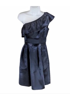 Thread navy one shoulder cocktail dress